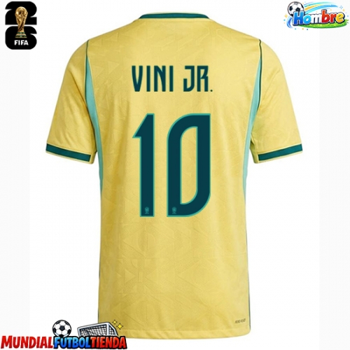 Camiseta Brasil Vinicius Junior #10 Primera Equipación Replica Mundial 2026 mangas cortas